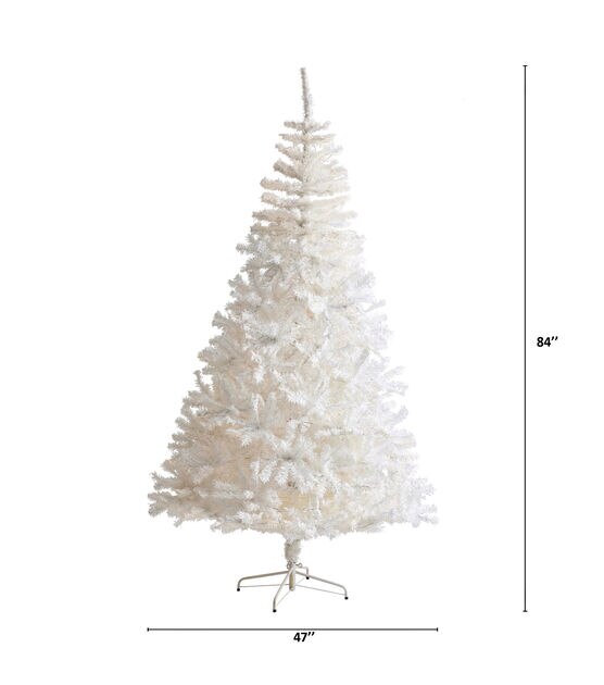 Nearly Natural 7' Unlit White Pine Artificial Christmas Tree, , hi-res, image 2