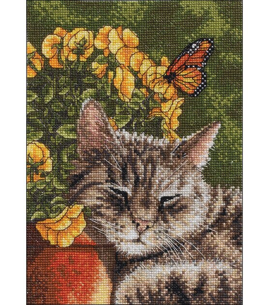 Bucilla 5" x 7" Afternoon Nap Counted Cross Stitch Kit, , hi-res, image 2