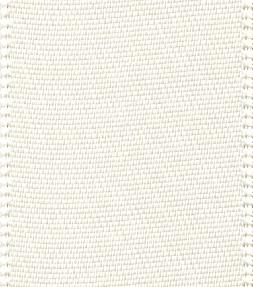 Offray 7/8"x21' Single Faced Satin Solid Ribbon, Antique White, swatch