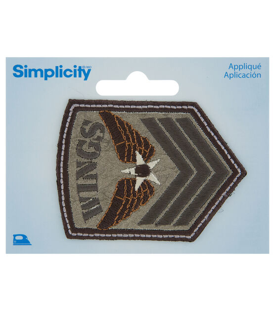 Simplicity 3" Embroidered Army Wing Iron On Patch