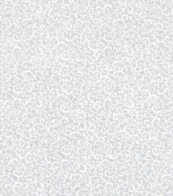 White Scroll Quilt Cotton Fabric by Keepsake Calico