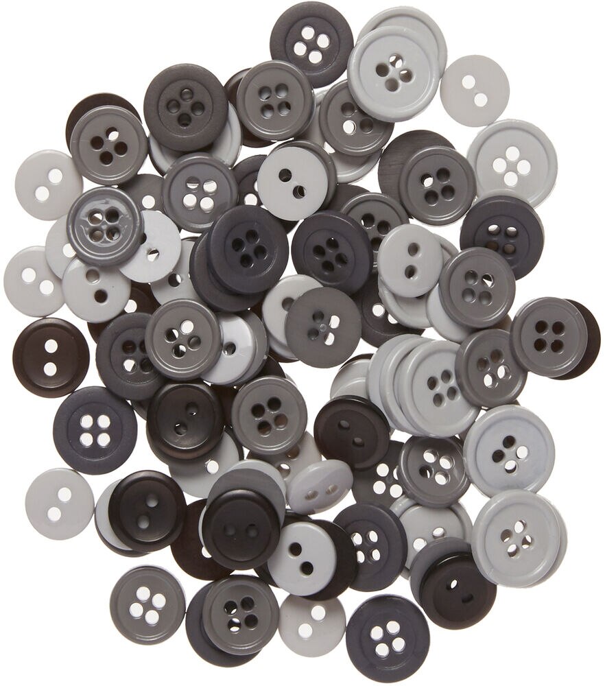 Favorite Findings 130ct Assorted Buttons, Cloudy, swatch