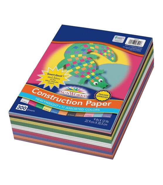 SunWorks 300 Sheet 9" x 12" Multicolor Heavyweight Construction Papers, , hi-res, image 2