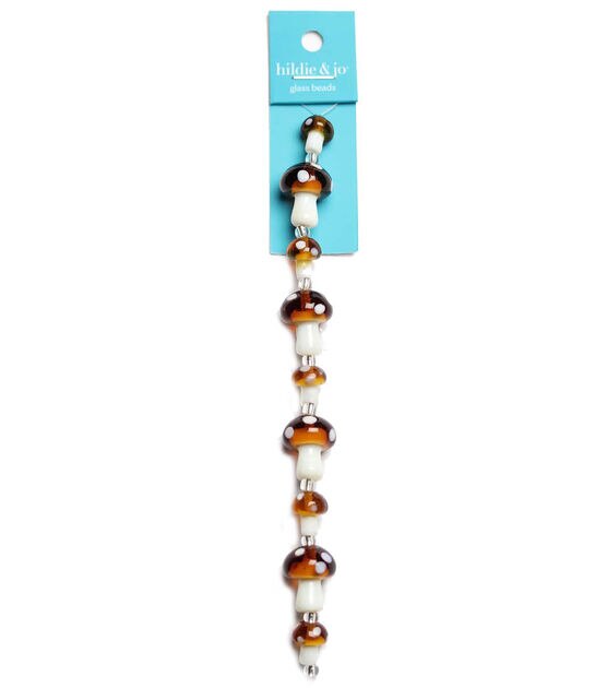 Brown Mushroom Strung Beads by hildie & jo, , hi-res, image 1