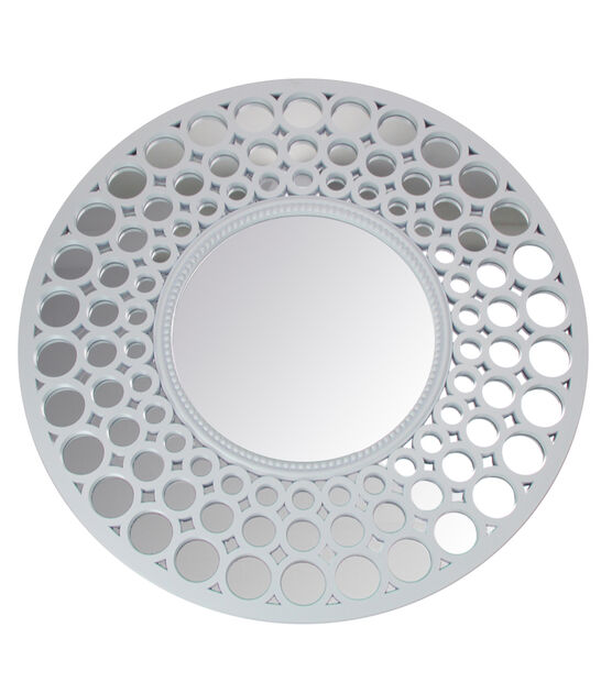 Northlight 24.75" White Glamorous Cascading Orbs Round Wall Mirror, , hi-res, image 1