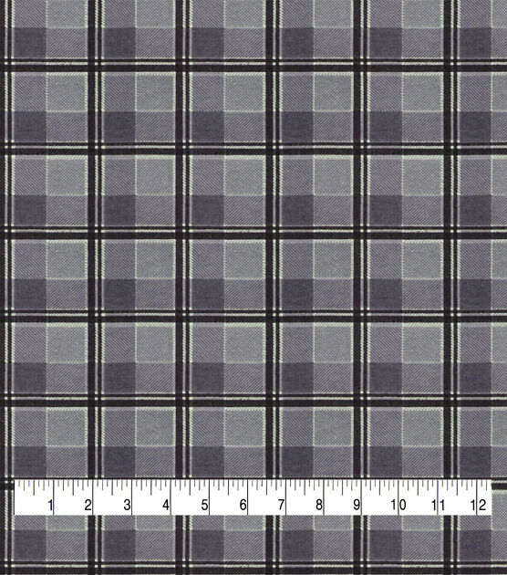 Plaid Gray 108" Wide Flannel Fabric, , hi-res, image 3