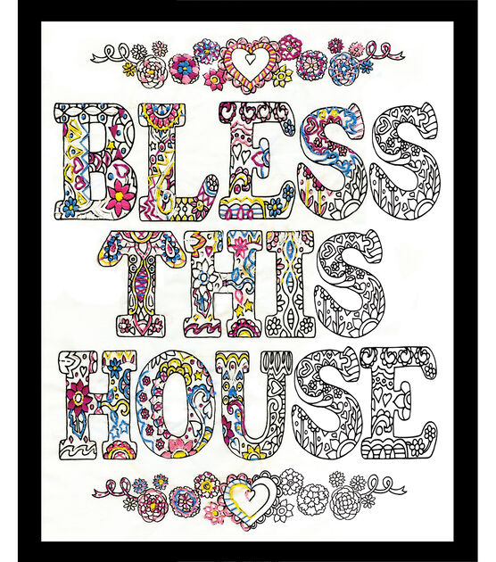 Design Works 19" x 23" Bless This House Zenbroidery Stamped Picture Kit