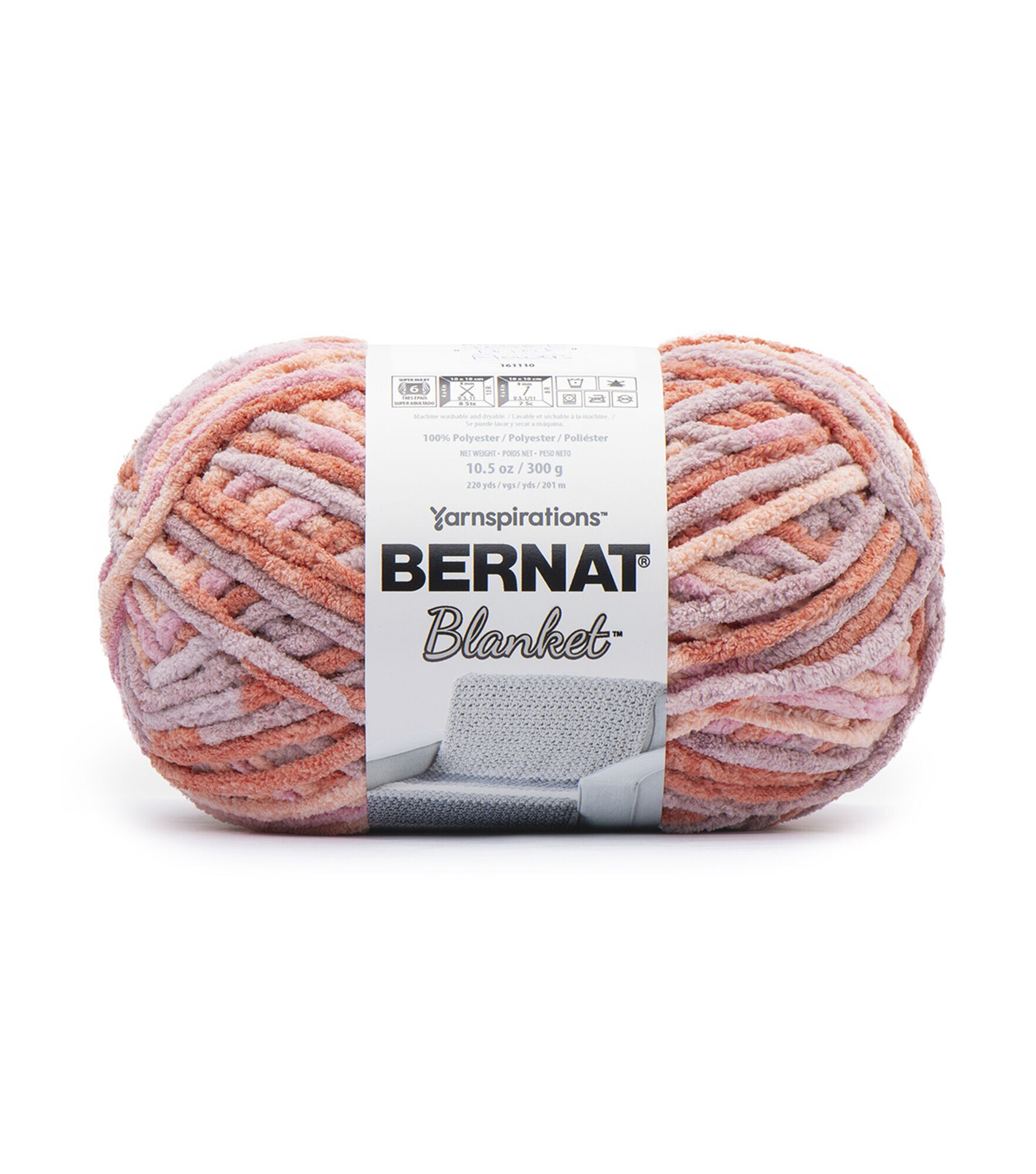 Bernat Blanket 6 Super Bulky Polyester Yarn, Countryside 10.5oz/300g, 220  Yards