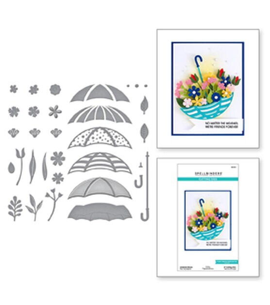 Spellbinders Etched Dies By Vicki Papaioannou Umbrella Bloom Showered, , hi-res, image 3