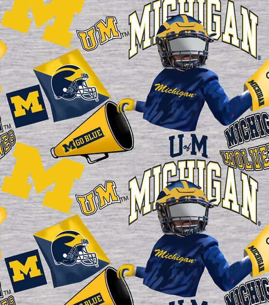 University of Michigan Wolverines Cotton Fabric Collegiate Mascot