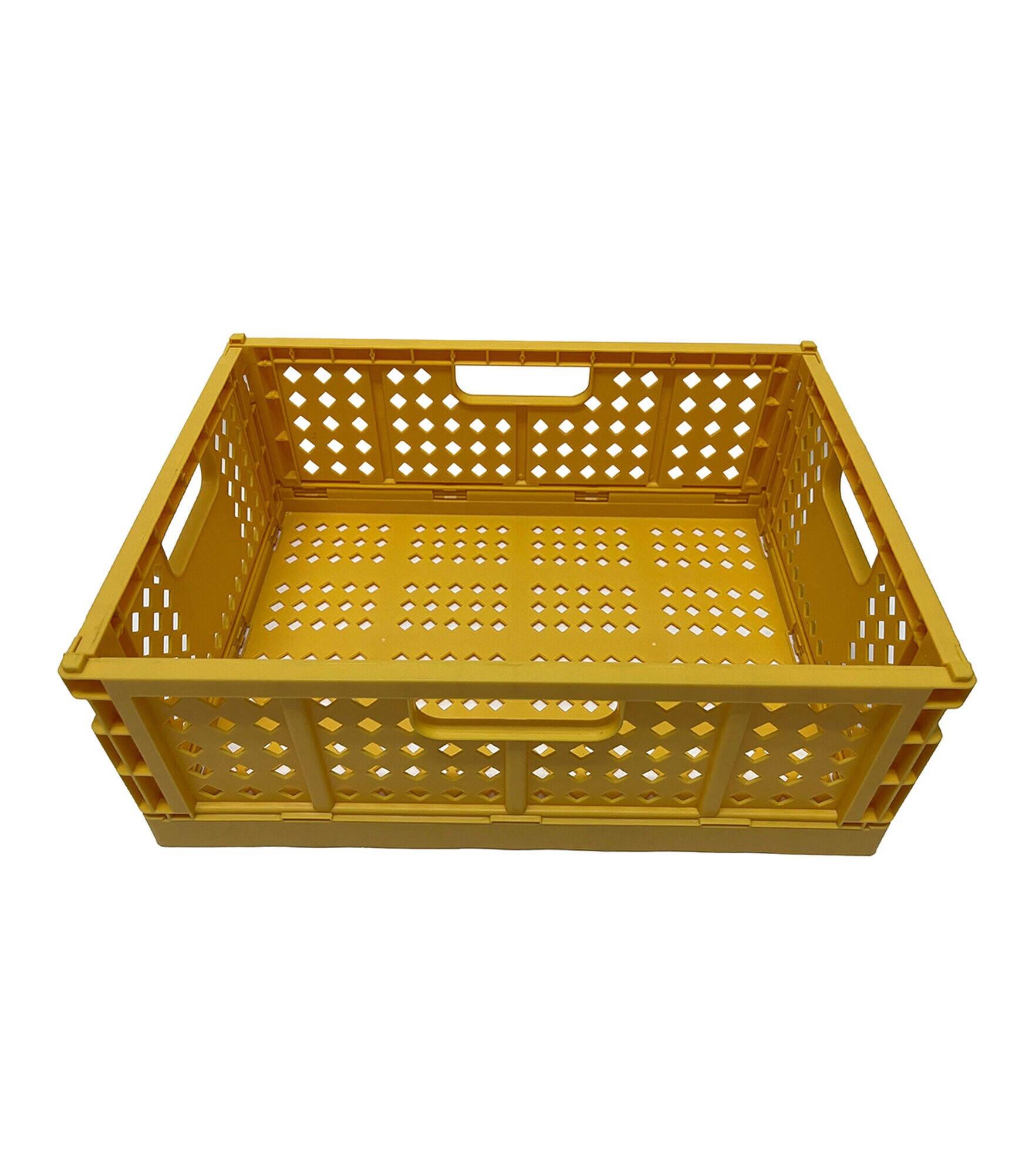 13" x 10"  Plastic Collapsible Storage Crate by Top Notch, Gold, hi-res