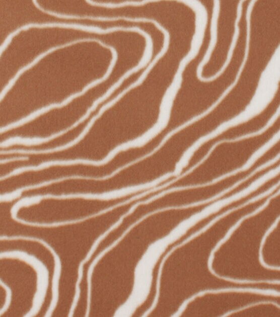Brown Oil Slick Blizzard Prints Fleece Fabric
