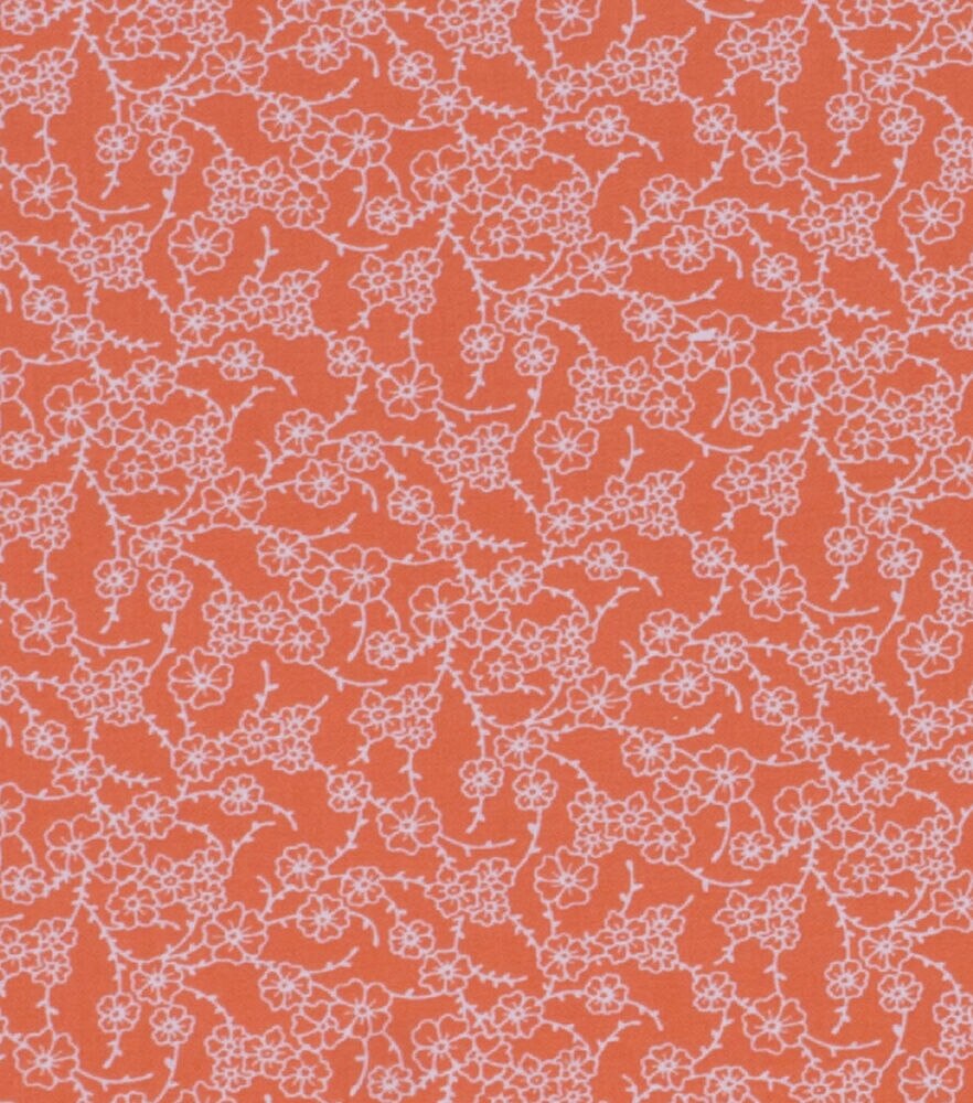 Floral Web Quilt Cotton Fabric by Keepsake Calico, Orange, swatch, image 1