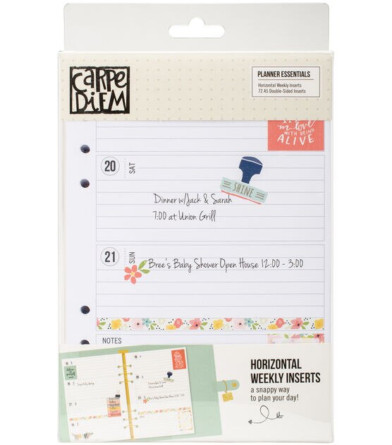 Planner Essentials Double Sided A5 Inserts Weekly Horizontal