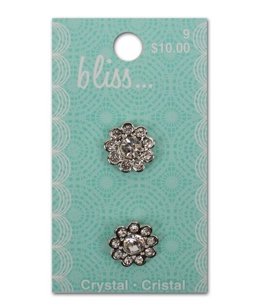 Bliss 5/8" Crystal Shank Buttons 2pk