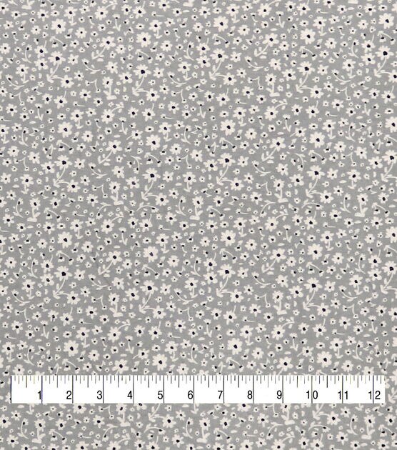 Tiny Daisy Gray 108" Wide Flannel Fabric, , hi-res, image 3