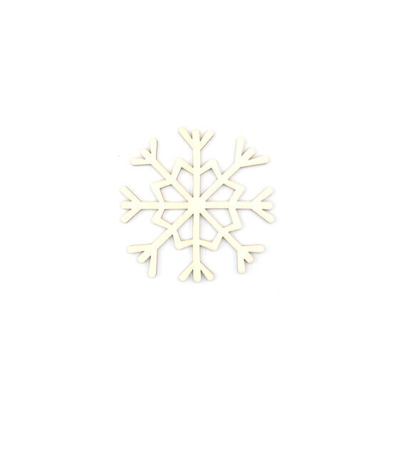 Unfinished Wood Snowflake Shape, Winter Decor, DIY Craft Cutout