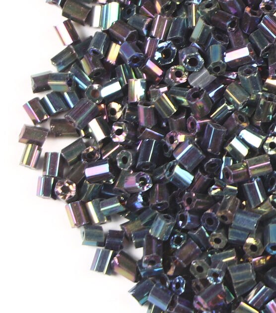 2mm Black 2 Cut Glass Bugle Beads by hildie & jo, , hi-res, image 2