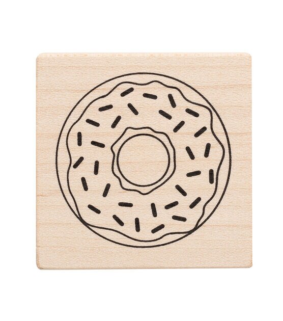 American Crafts Wooden Stamp Donut