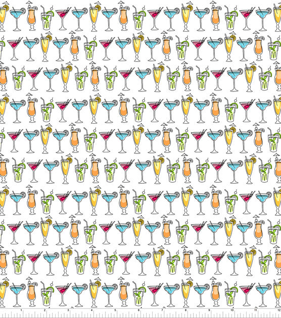 Micro Cocktails Novelty Cotton Fabric, , hi-res, image 2