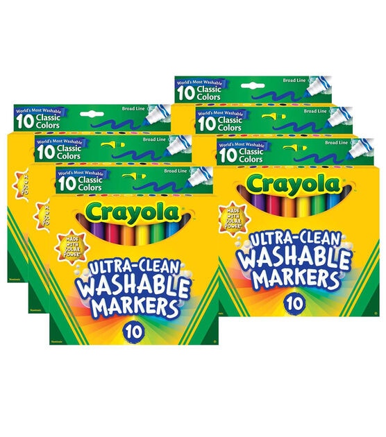 Kids Coloring Kit Crayola Ultra Clean WASHABLE MARKERS, Broad Line, 12  Count+NEW