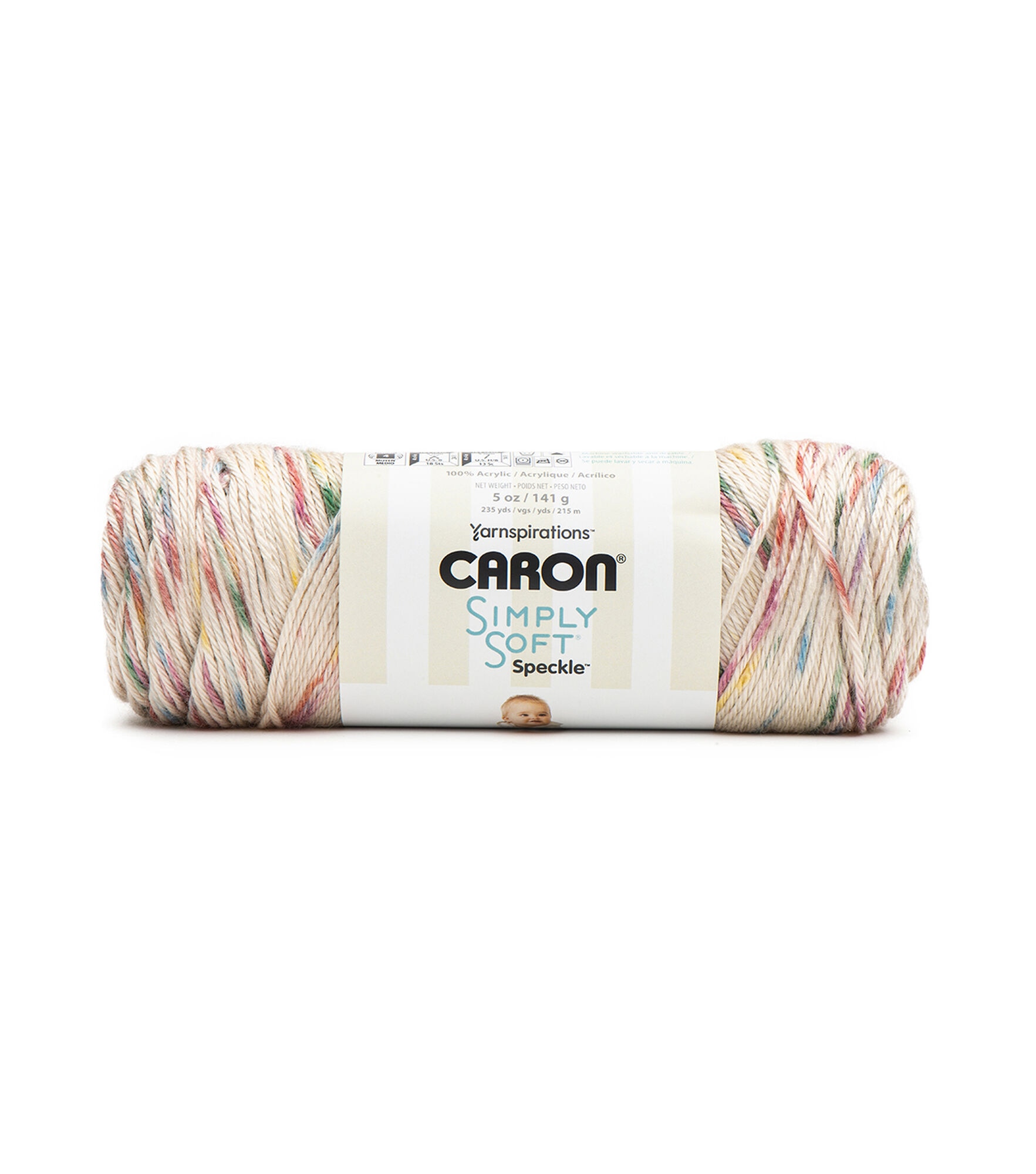 Caron Simply Soft Speckle 235yds Worsted Acrylic Yarn, Vintage, hi-res