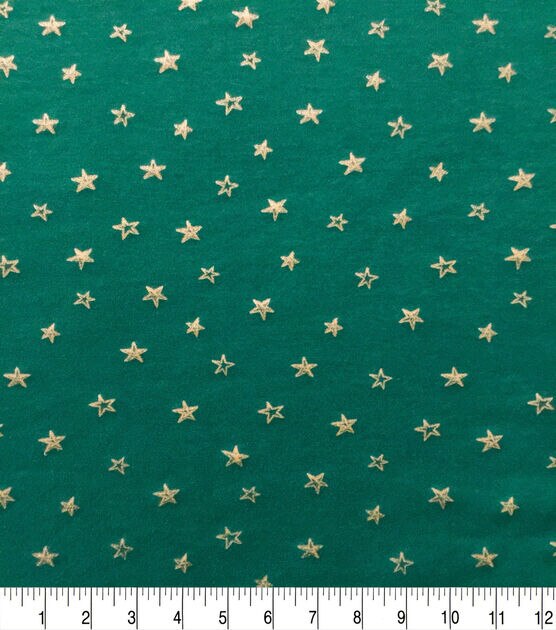Holiday Green Gold Metallic Interlock Knit Fabric by POP!, , hi-res, image 4