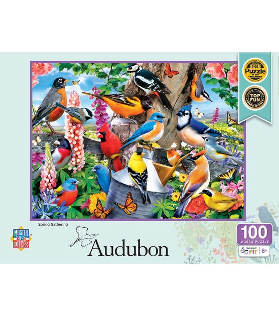 MasterPieces 14" x 19" Christmas Audubon Spring Gathering Puzzle 100pc