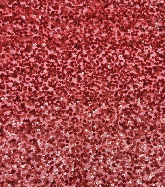 Red Sequined Mesh Fabric by Sew Sweet | JOANN