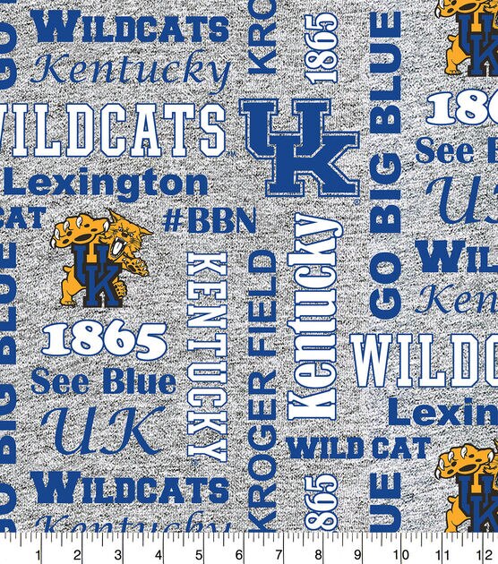 University of Kentucky Wildcats Fleece Fabric Heather Verbiage