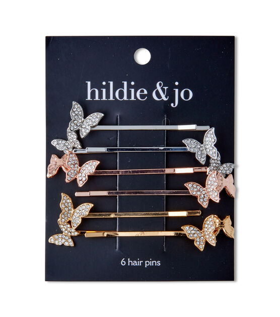 6ct Metal Butterfly Hairpins by hildie & jo