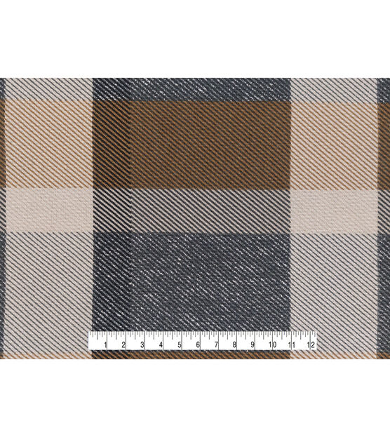 Winchester Plaid Charcoal Cotton Canvas Fabric, , hi-res, image 4