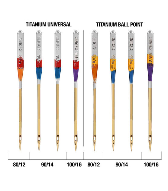 SINGER Titanium Universal Regular & Ball Point Machine Needles Combo, , hi-res, image 2