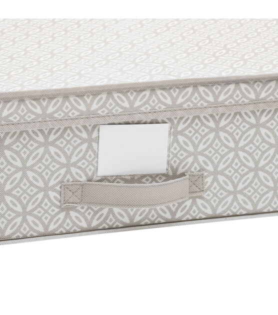 Simplify 28" x 6" Gray Boho Under the Bed Storage Box With Handle, , hi-res, image 3
