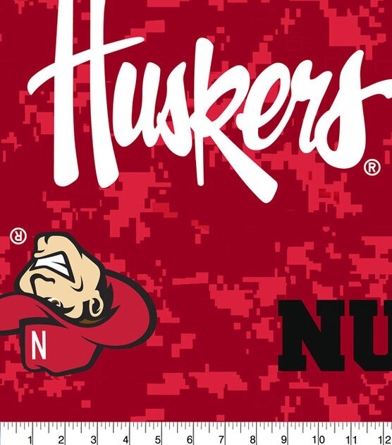 University of Nebraska Cornhuskers Fleece Fabric Digital Camo, , hi-res, image 3