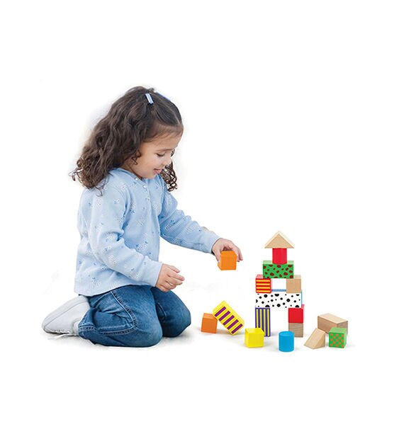 The Original Toy Company 50ct Multicolor Wood Building Block Set, , hi-res, image 3