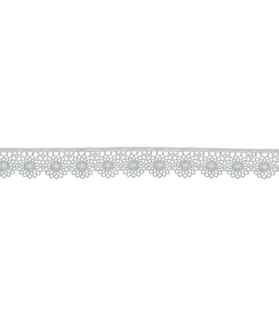 Simplicity Tattered Lace Trim 0.63'' White, , hi-res, image 2