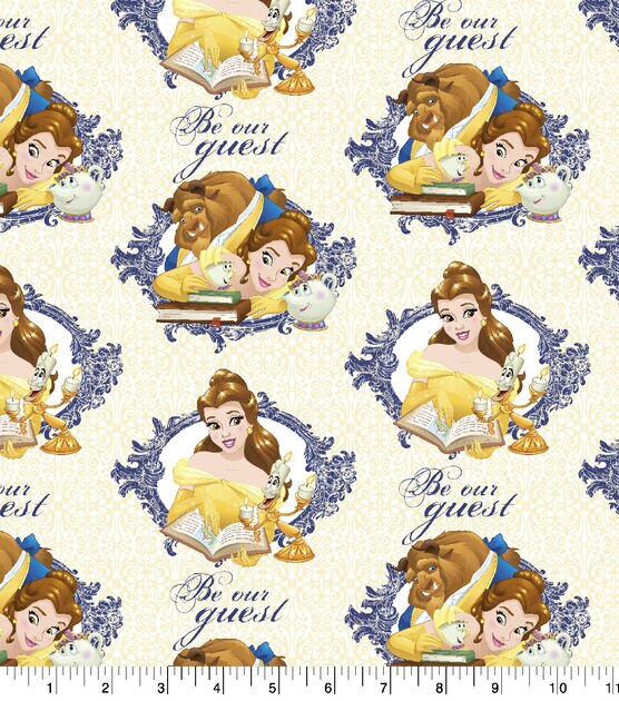 Disney Beauty & the Beast Cotton Fabric Be Our Guest