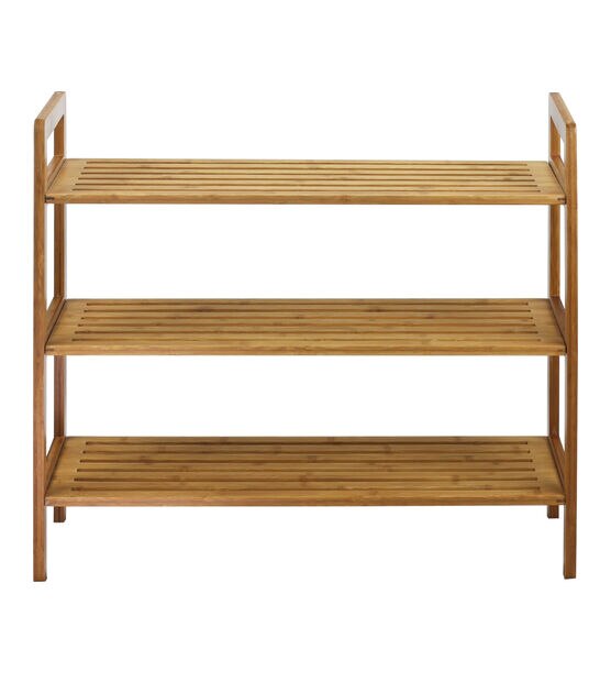 Oceanstar 27" Natural 3 Tier Bamboo Shoe Rack, , hi-res, image 3