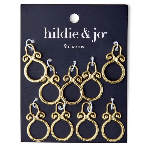 9pk Gold Round Scroll Charms by hildie & jo