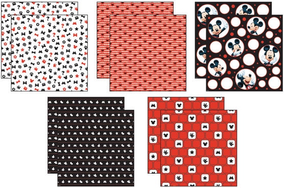 Disney Mickey Black/White/Red Paper Pack 12X12 10 Sheets-2 Each
