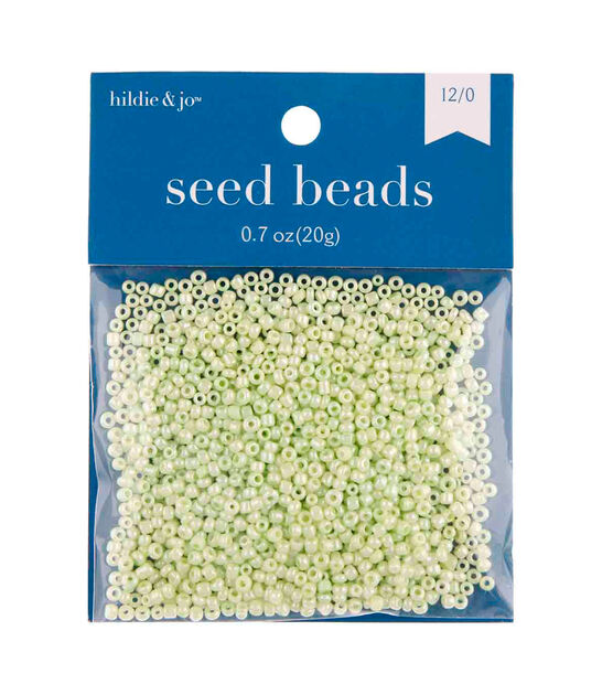 10mm Opaque Green Seed Beads by hildie & jo