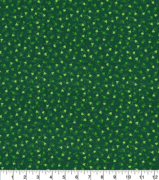 Fabric Traditions Green Ditsy Shamrocks St. Patrick's Day Cotton Fabric