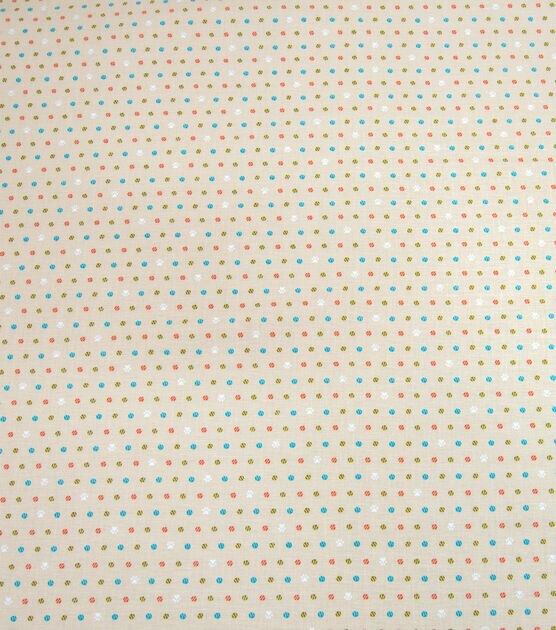 Paws And Dots On Tan Novelty Cotton Fabric, , hi-res, image 1