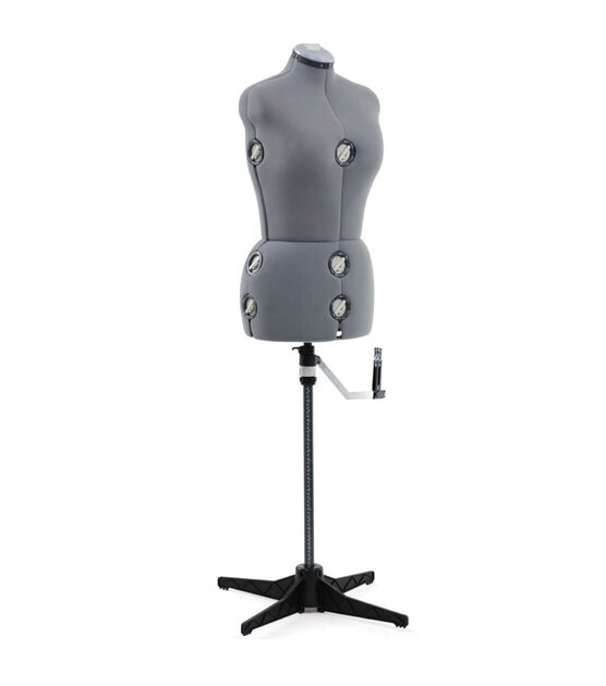 SINGER Medium Large Adjustable Dress Form Gray, , hi-res, image 1