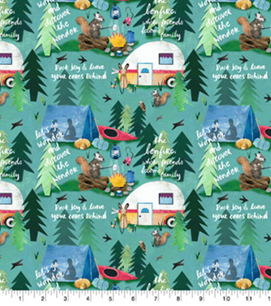 Springs Creative Camping Joy Novelty Print Cotton Fabric