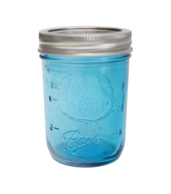 Ball 12 pk Wide Mouth Half Pint Canning Jars Blue