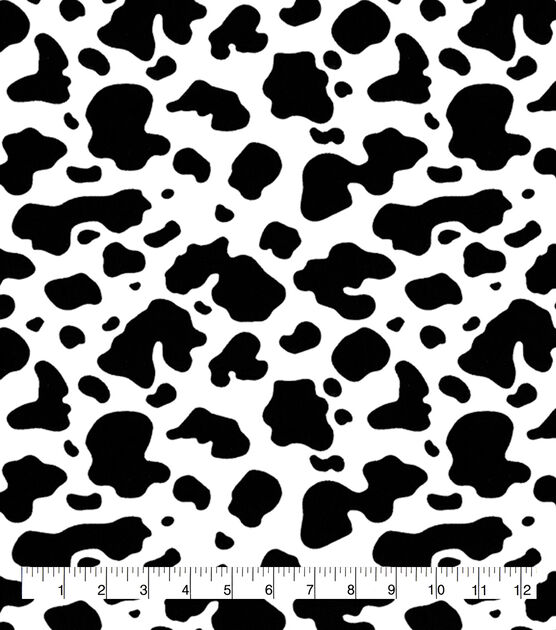 Cow Print Black White Super Snuggle Flannel Fabric, , hi-res, image 3