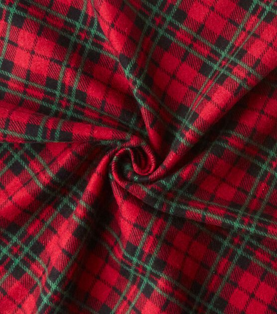 Eddie Bauer Black & Red Plaid Flannel Prints Fabric, , hi-res, image 4