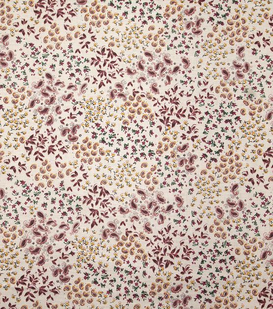 Paisley & Floral on Cream Quilt Cotton Fabric by Keepsake Calico, , hi-res, image 2